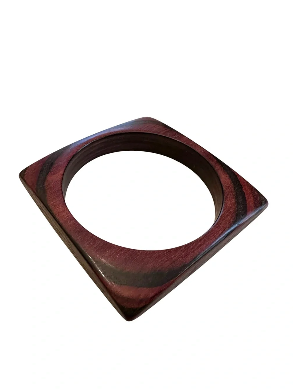 Vintage square wooden bangle bracelet